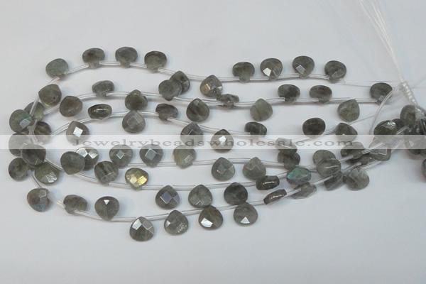 CLB203 Top-drilled 8*8mm briolette labradorite gemstone beads