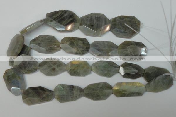 CLB207 15.5 inches 20-30mm*30-38mm faceted freeform labradorite beads