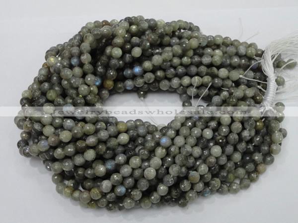 CLB22 15.5 inches 8mm faceted round labradorite gemstone beads