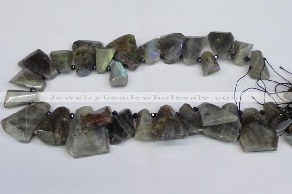 CLB222 Top drilled 15*25mm - 25*30mm freeform labradorite beads