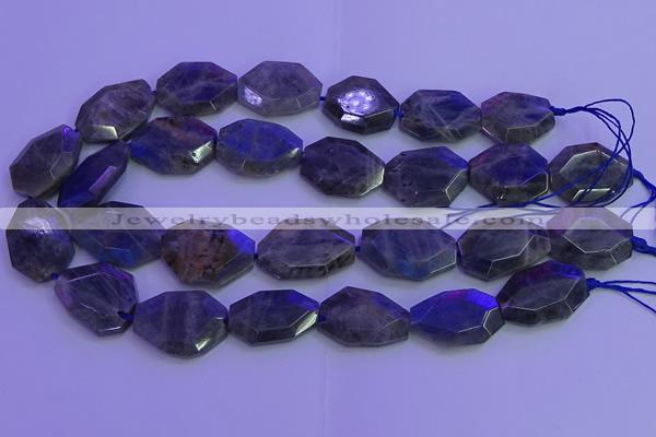 CLB226 15.5 inches 18*25mm - 22*30mm freeform labradorite beads