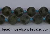 CLB230 15.5 inches 10mm faceted round matte labradorite beads