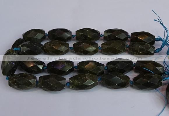 CLB235 15.5 inches 18*30mm - 20*30mm faceted rice labradorite beads