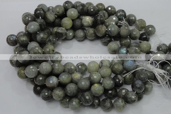 CLB25 15.5 inches 14mm faceted round labradorite gemstone beads