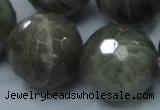 CLB26 15.5 inches 18mm faceted round labradorite gemstone beads