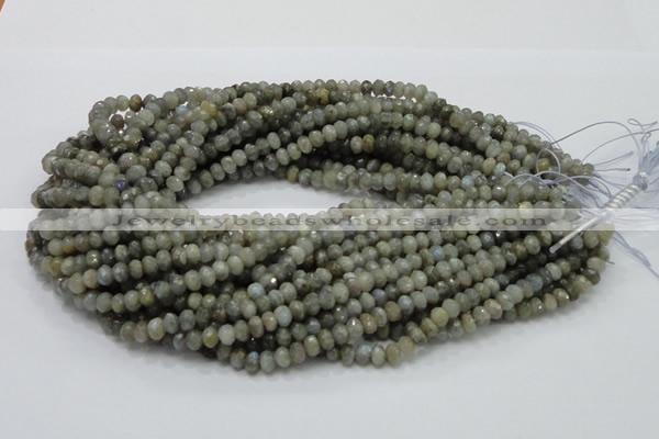 CLB28 15.5 inches 4*6mm faceted rondelle labradorite gemstone beads