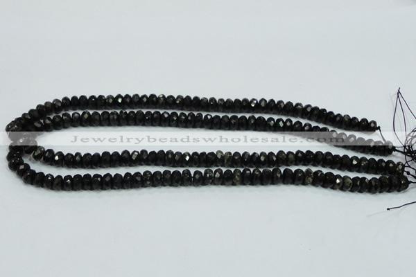 CLB302 15.5 inches 3*6mm faceted rondelle black labradorite beads