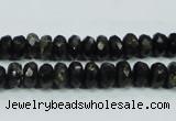 CLB303 15.5 inches 5*8mm faceted rondelle black labradorite beads