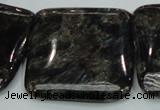 CLB308 15.5 inches 35*35mm square black labradorite gemstone beads