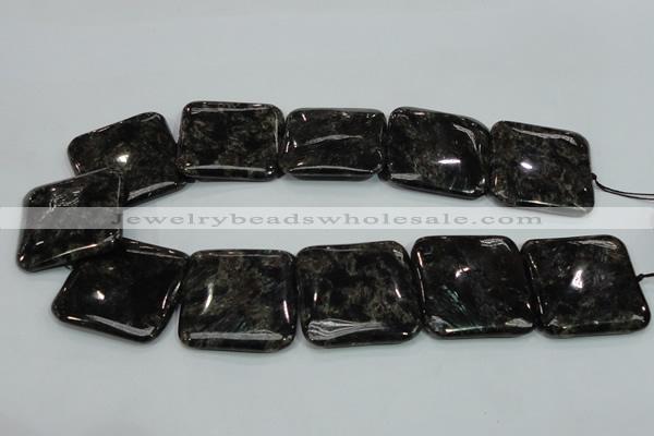 CLB308 15.5 inches 35*35mm square black labradorite gemstone beads