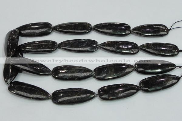 CLB317 15.5 inches 18*42mm flat teardrop black labradorite beads