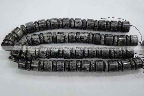 CLB320 15.5 inches 6*18mm & 12*18mm rondelle black labradorite beads