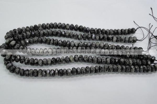 CLB321 15.5 inches 5*10mm faceted rondelle black labradorite beads