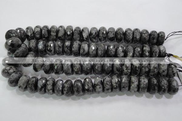 CLB324 15.5 inches 12*20mm faceted rondelle black labradorite beads