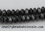 CLB330 15.5 inches 5*8mm faceted rondelle black labradorite beads