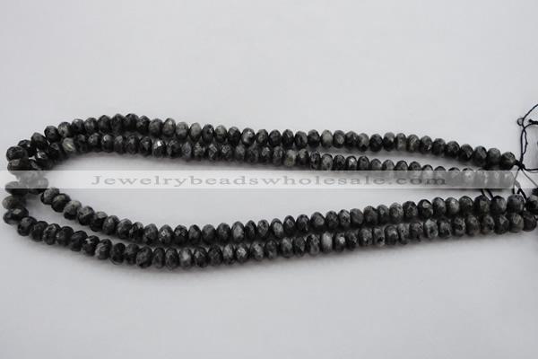 CLB330 15.5 inches 5*8mm faceted rondelle black labradorite beads