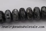 CLB331 15.5 inches 8*16mm faceted rondelle black labradorite beads