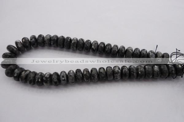 CLB331 15.5 inches 8*16mm faceted rondelle black labradorite beads