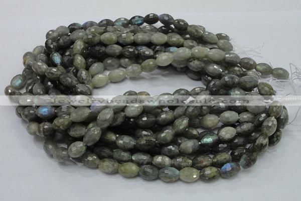 CLB35 15.5 inches 10*14mm faceted rice labradorite gemstone beads