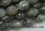 CLB36 15.5 inches 12*16mm faceted rice labradorite gemstone beads