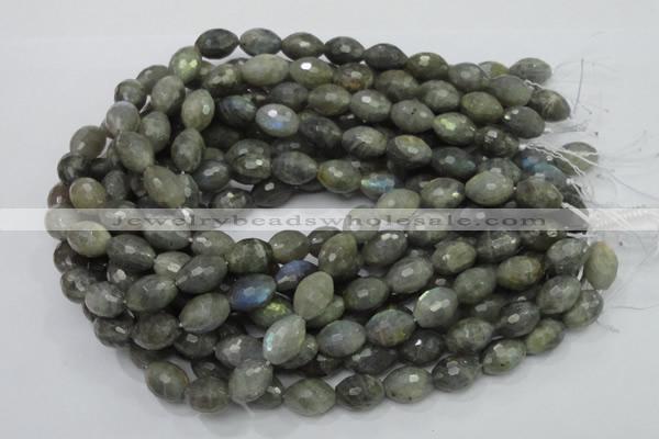 CLB36 15.5 inches 12*16mm faceted rice labradorite gemstone beads