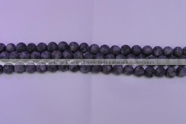 CLB373 15.5 inches 10mm round matte black labradorite beads