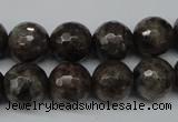 CLB404 15.5 inches 12mm faceted round grey labradorite beads