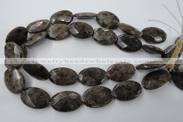 CLB416 15.5 inches 20*30mm faceted oval grey labradorite beads