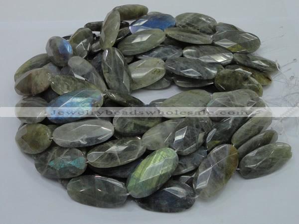 CLB48 15.5 inches 20*40mm faceted oval labradorite gemstone beads