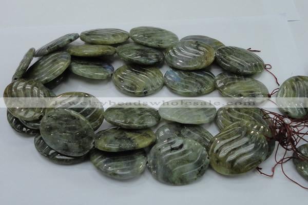 CLB50 15.5 inches 30*40mm carved oval labradorite gemstone beads