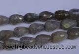 CLB501 15.5 inches 6*10mm faceted teardrop labradorite beads