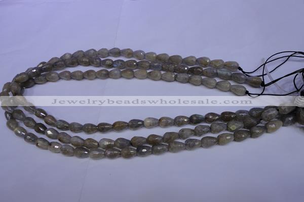 CLB501 15.5 inches 6*10mm faceted teardrop labradorite beads