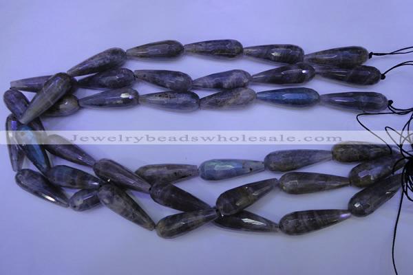 CLB507 15.5 inches 10*30mm faceted teardrop labradorite beads