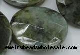 CLB53 15.5 inches 30mm faceted flat round labradorite gemstone beads