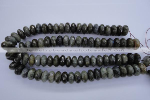 CLB57 15.5 inches 9*18mm faceted rondelle labradorite beads