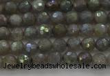 CLB610 15.5 inches 4mm faceted round AB-color labradorite beads