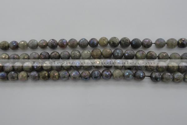 CLB613 15.5 inches 10mm faceted round AB-color labradorite beads