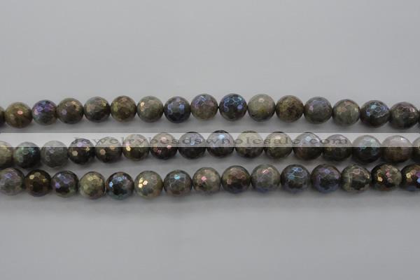 CLB614 15.5 inches 12mm faceted round AB-color labradorite beads