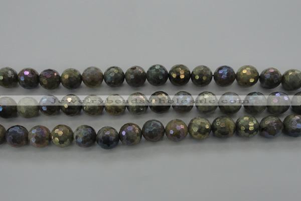 CLB615 15.5 inches 14mm faceted round AB-color labradorite beads