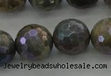 CLB617 15.5 inches 18mm faceted round AB-color labradorite beads