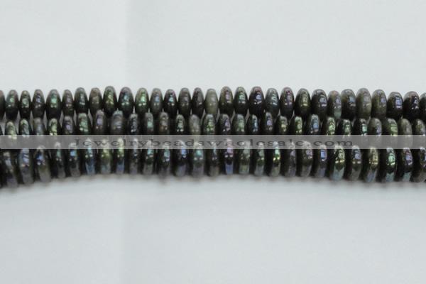 CLB621 15.5 inches 6*14mm rondelle AB-color labradorite beads