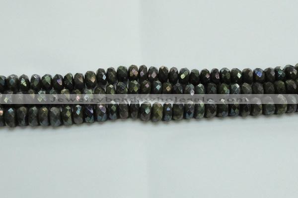 CLB625 15.5 inches 7*12mm faceted rondelle AB-color labradorite beads