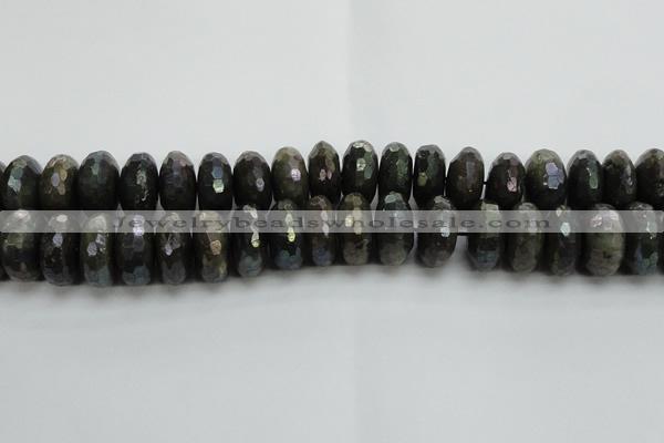 CLB626 15.5 inches 10*20mm faceted rondelle AB-color labradorite beads