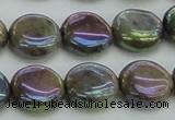 CLB635 15.5 inches 10mm flat round AB-color labradorite beads