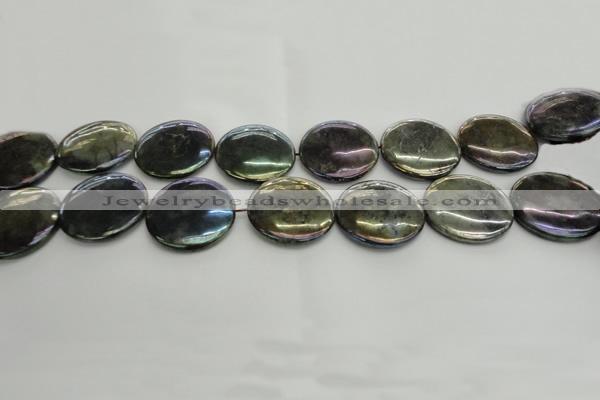 CLB640 15.5 inches 20mm flat round AB-color labradorite beads