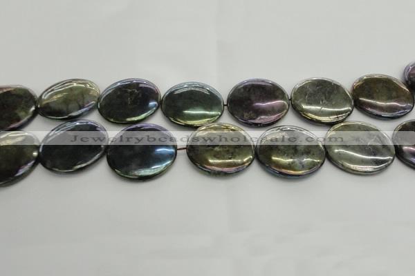 CLB642 15.5 inches 30mm flat round AB-color labradorite beads