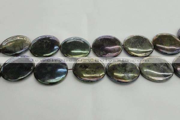 CLB644 15.5 inches 40mm flat round AB-color labradorite beads