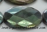 CLB665 15.5 inches 30*40mm faceted oval AB-color labradorite beads