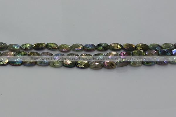 CLB673 15.5 inches 8*10mm faceted oval AB-color labradorite beads