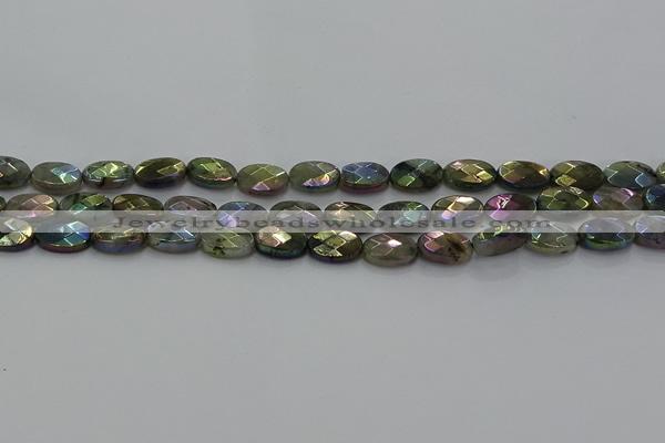 CLB674 15.5 inches 8*12mm faceted oval AB-color labradorite beads